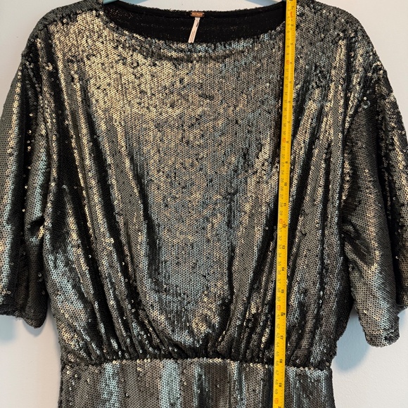 FREE PEOPLE Women's Manuka Sequin Flutter-Sleeve Mini Dress Size XS - Picture 5 of 12
